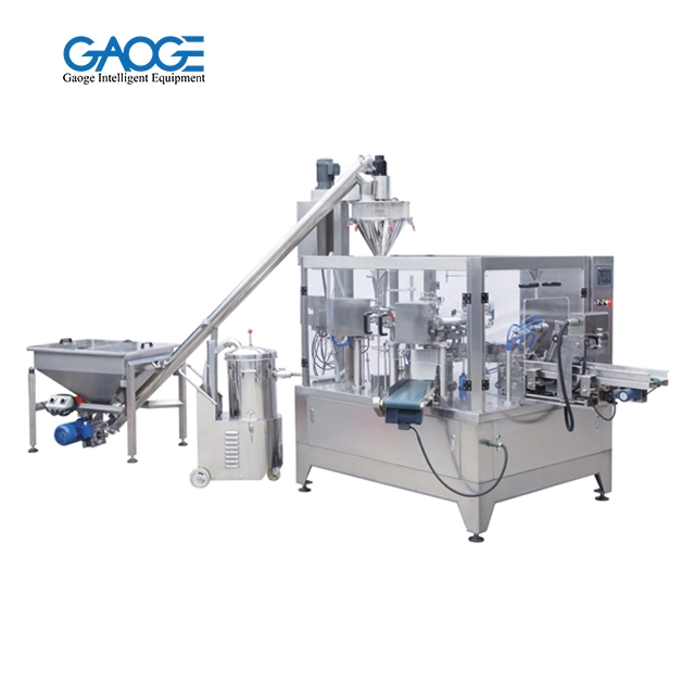 Premade Pouch Rotary Fill dan Seal Powder Packaging Machine