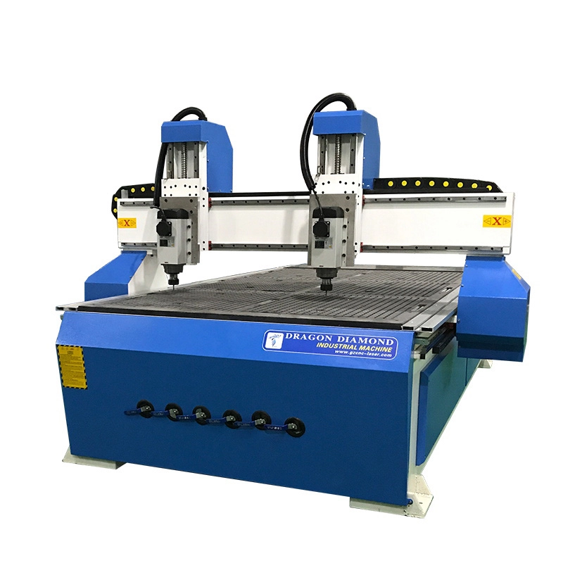 Router CNC Double Heads 3 Axis Woodworking Cutter Machine