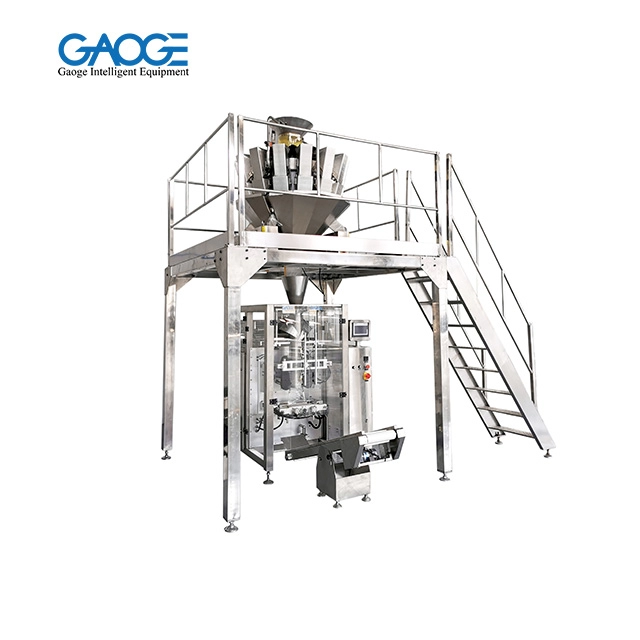 Formulir Vertikal Fill & Seal Machine dengan skala multihead untuk granula