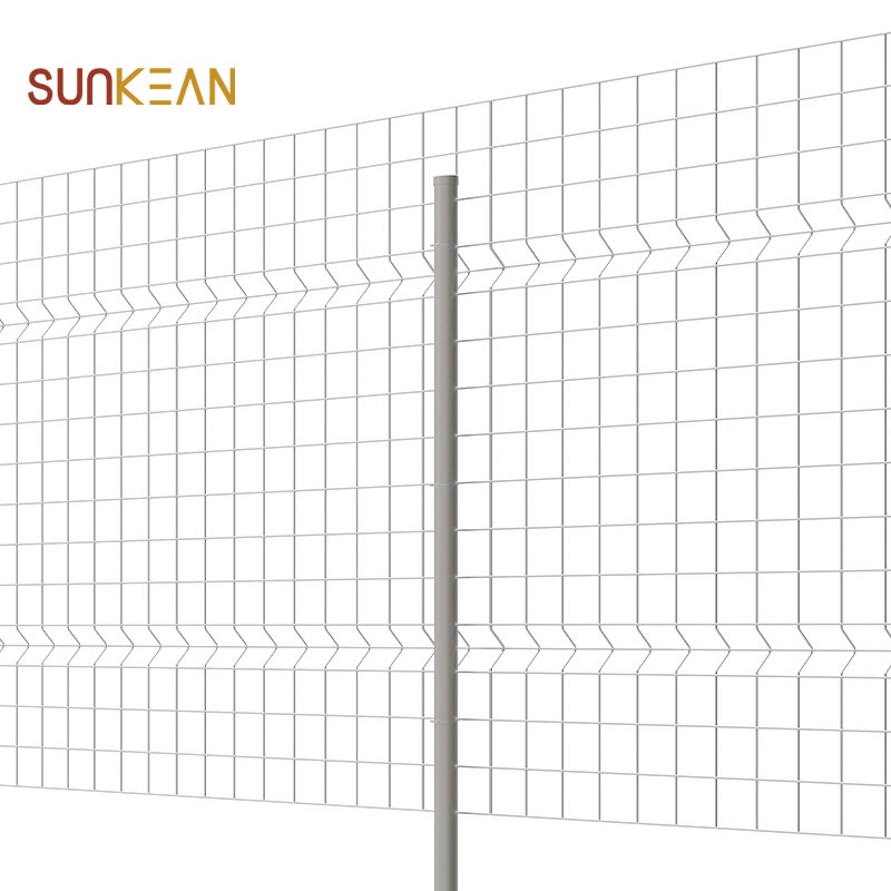 Sabuk baja SUS terkait Pagar segitiga dilas / Pagar Bending Wire Mesh / Panel Pagar Mesh Melengkung