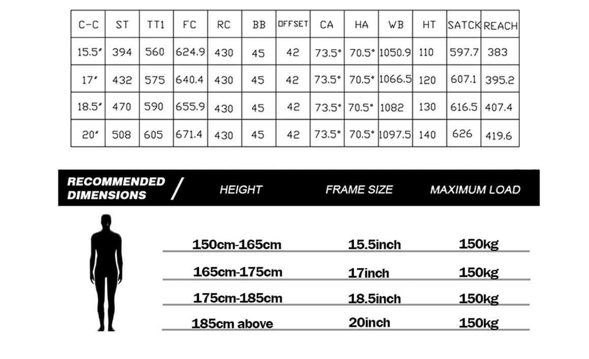 27.5 Bicycle Frame Recommended Size