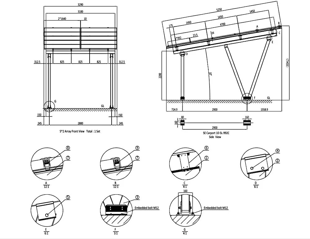 Solar aluminum structure