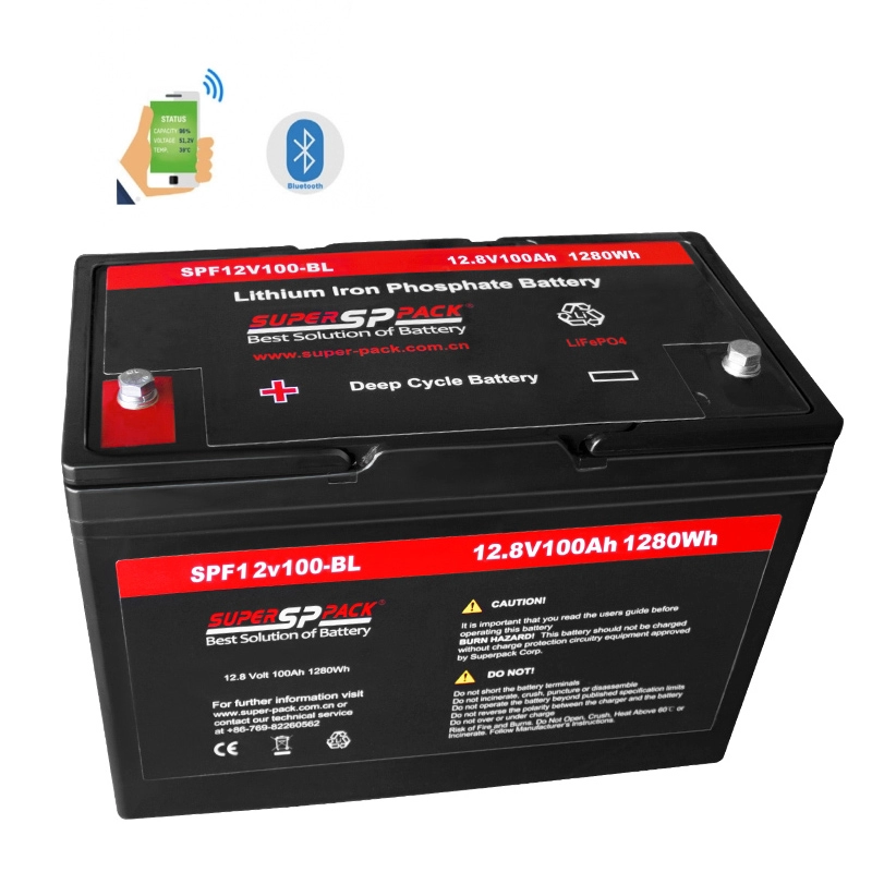Baterai rumah RV, Versi Bluetooth Baterai LiFePO4 12V100Ah untuk RV
