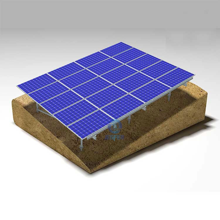 Adjustable Hillside Ground Terrace Braket Pemasangan Fotovoltaik Bifacial Surya