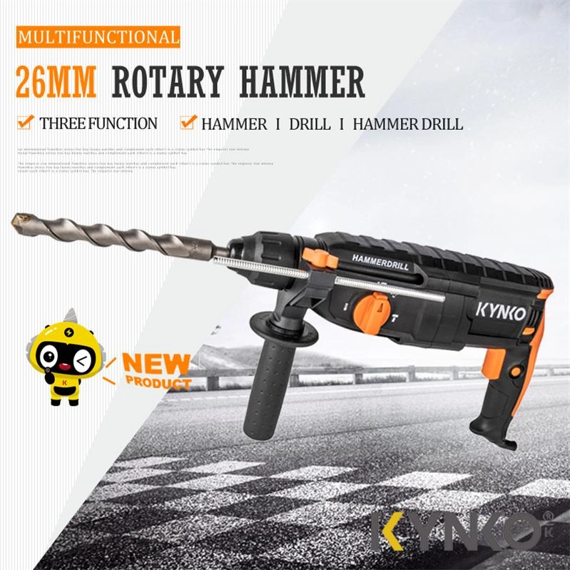 26mm Professional 3-mode Light Rotary Hammer dengan Fungsi Terbalik
