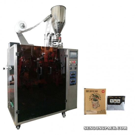 Ultrasonic Canephora / Robusta Drip Caffee Bag Packing Machine dengan Outer Envelop