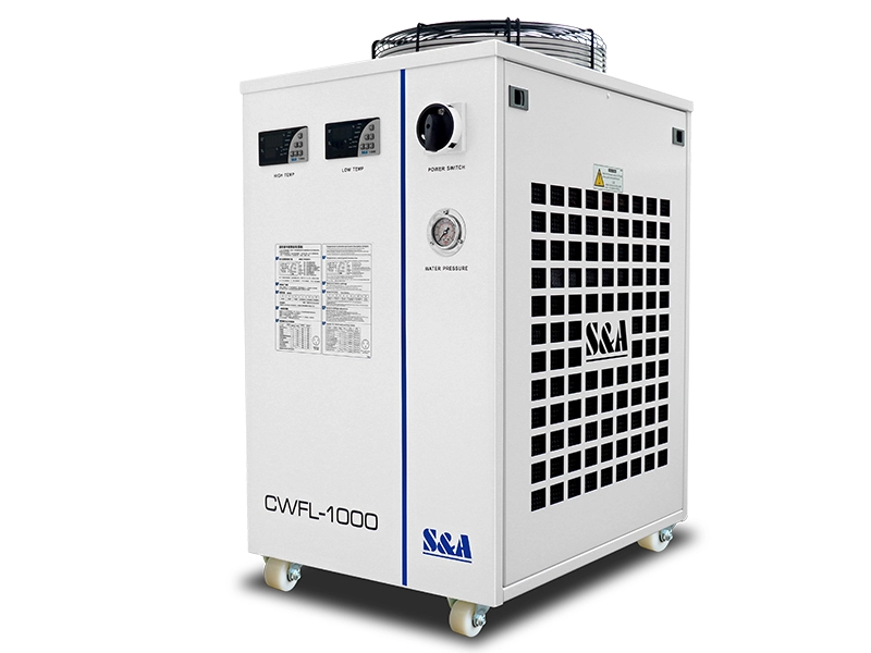 Sistem pendingin laser CWFL-1000 dengan pengontrol suhu digital ganda