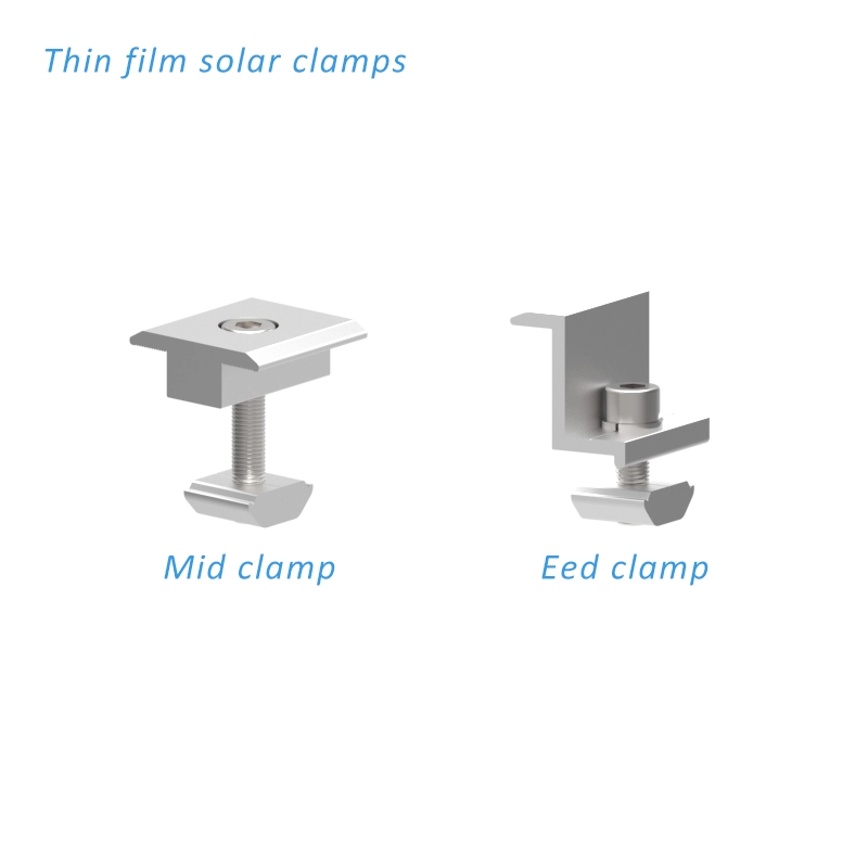 Mid Clamp dan end clamp Pemasangan panel surya aluminium dan Racking