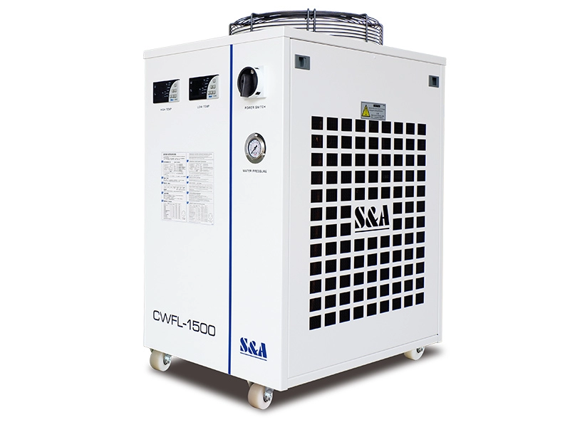 Unit pendingin air CWFL-1500 dengan pendingin lingkungan untuk laser serat