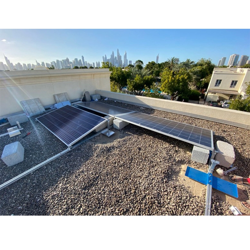 Sistem braket pemasangan surya Atap Datar Ballast
