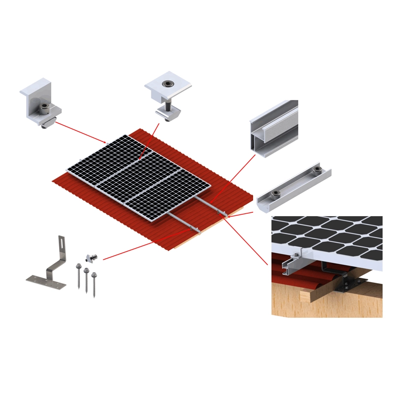 Bracket pemasangan solar Pv atap genteng