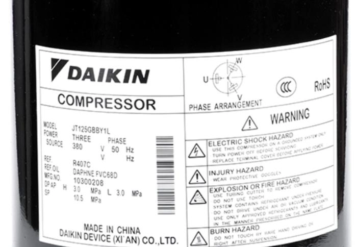 Kompresor Gulir Komersial Daikin R407C 3HP