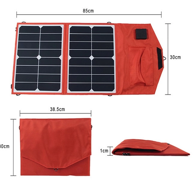 Pengisi daya surya DC18V 1.67A dan USB 5V 2.1A Pengisi daya panel surya tenaga surya 30W