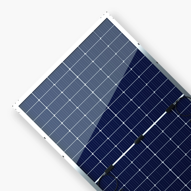 350-380W Bingkai Aluminium Perak IP68 Tahan Air LID Rendah Panel PV Surya Bifacial