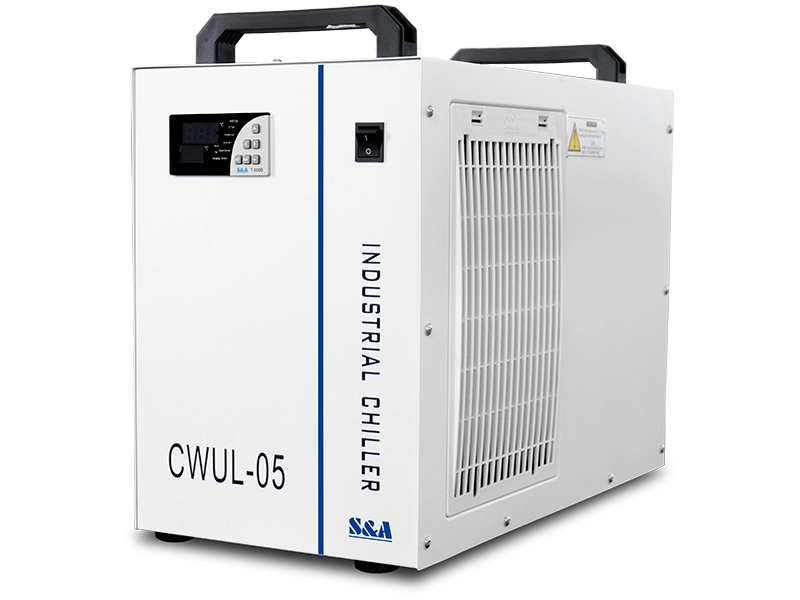 resirkulasi chiller untuk mendinginkan laser UV 3W-5W