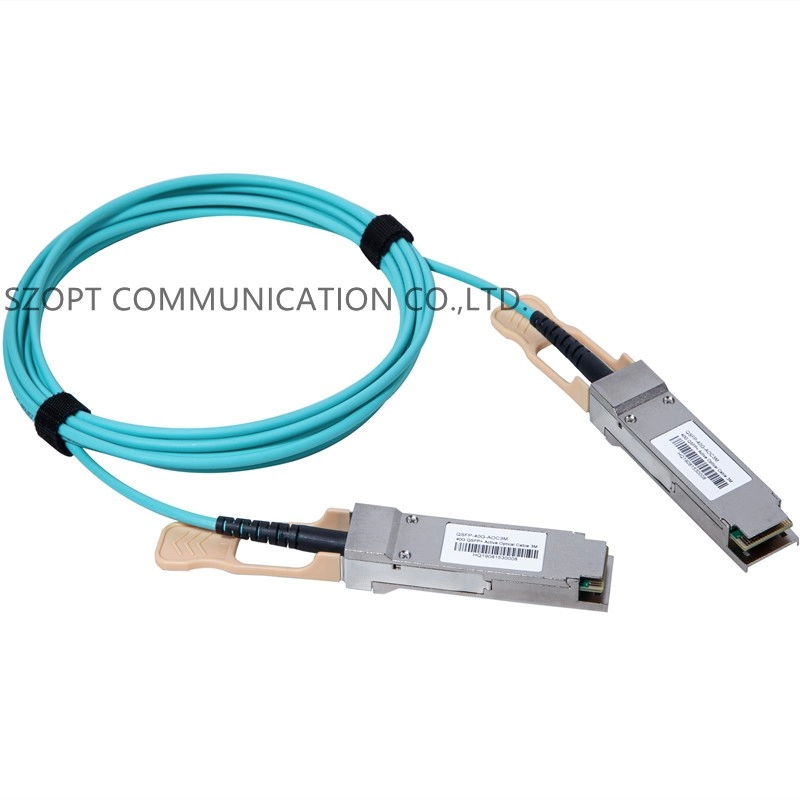 Kabel Optik Aktif Kecepatan Tinggi 40G QSFP + 100G QSFP28 Kabel AOC
