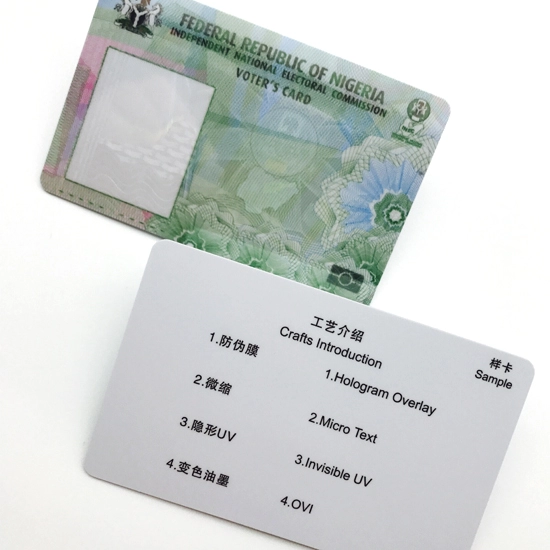 Personalisasi Opsional Keamanan Pencetakan Kartu ID Foto Plastik