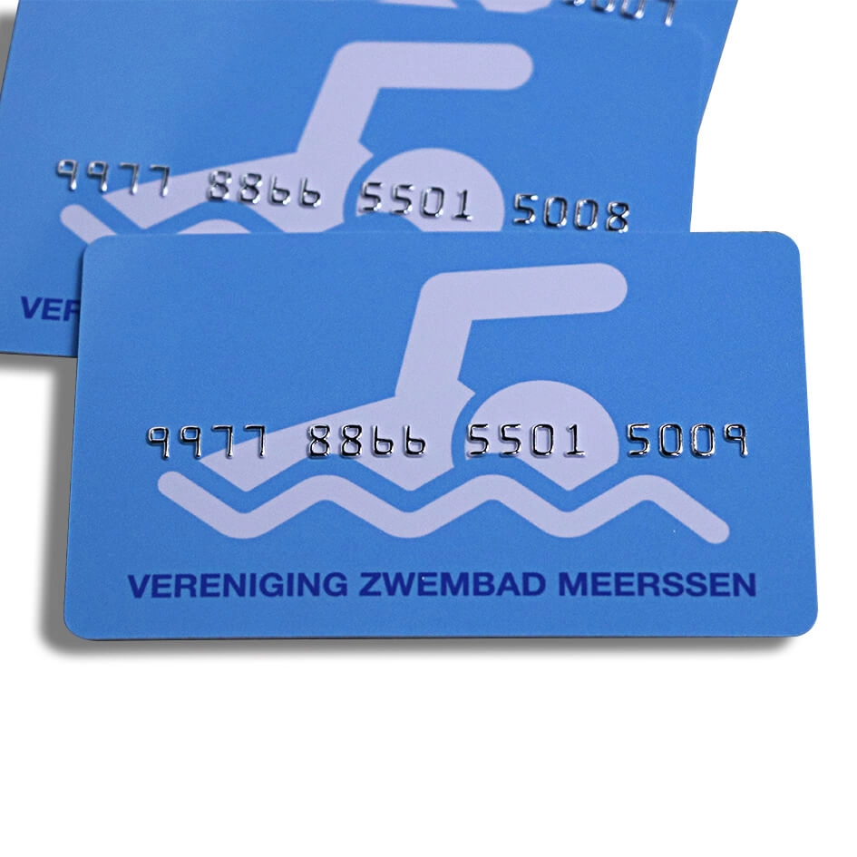 13.56MHz RFID FM08 Kartu Loyalitas PVC Dengan Penomoran Timbul