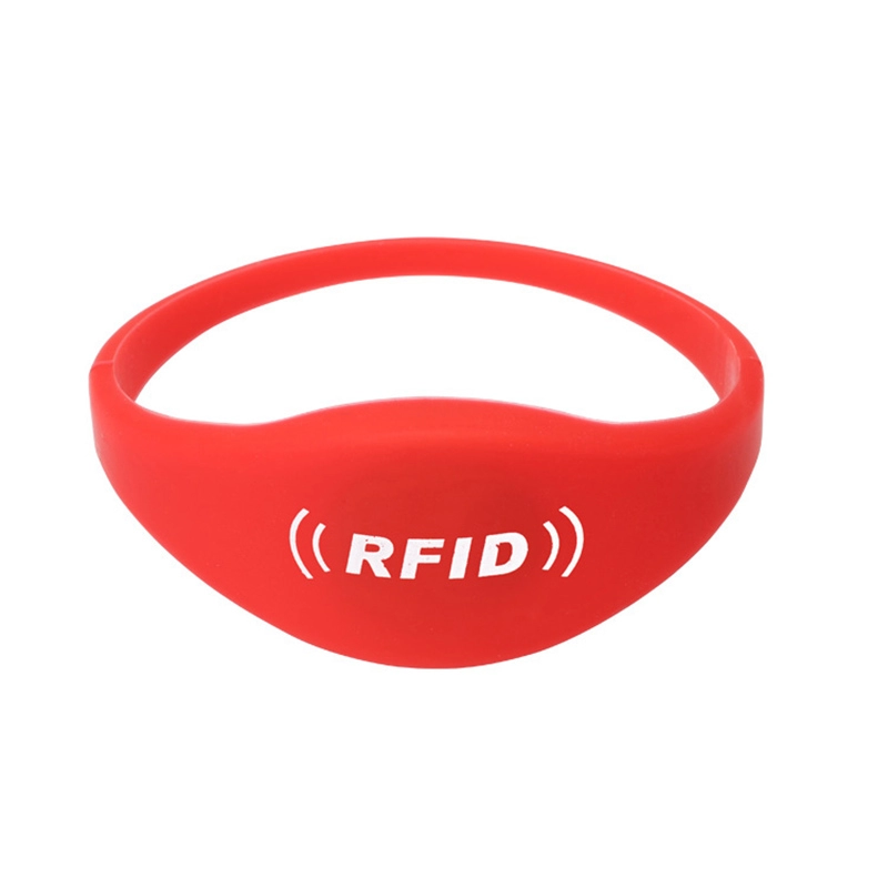 13.56Mhz RFID I-CODE SLI Gelang Gelang Silikon Merah