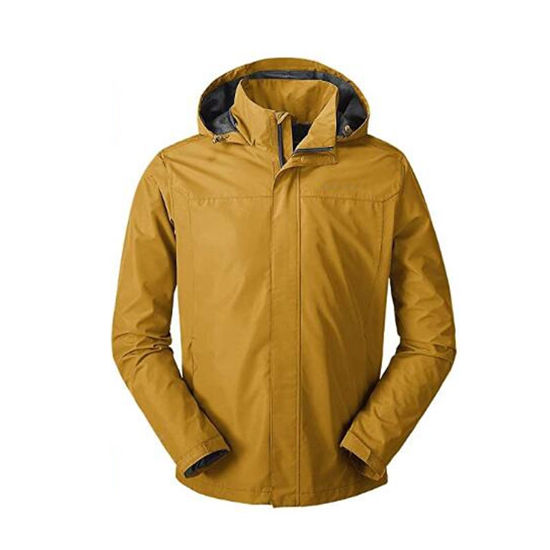 Jaket Hujan Tahan Air Pria dengan Hoodie Mantel Cangkang Hujan Ringan yang Dapat Dikemas untuk Perjalanan Hiking Trekking