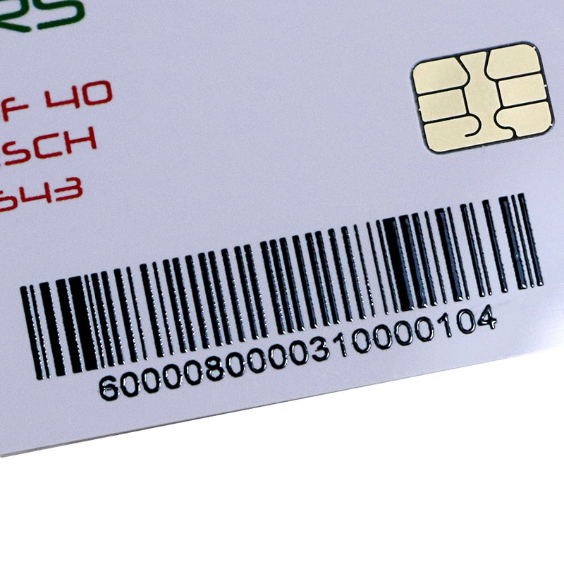 Kartu IC Kontak ISO7816 AT24c16 yang Disesuaikan Dengan Barcode