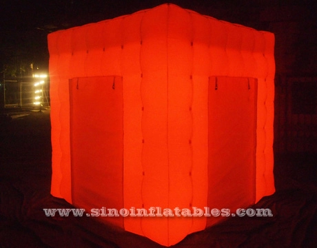 8'x8' tabung kubus portabel Led booth foto tiup untuk acara pernikahan atau pesta malam