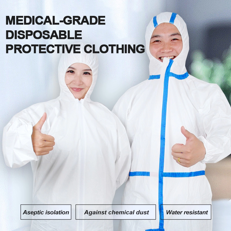 Grosir pakaian medis sekali pakai mikropori coverall isolasi setelan perlindungan