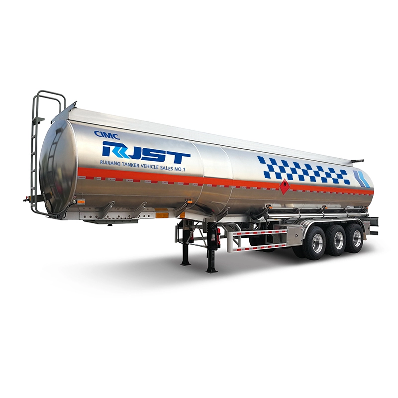 Tangki stringer paduan aluminium semi-trailer - truk CIMC RJST Liquid