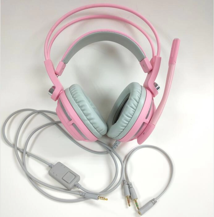 Somic G941 Virtual 7.1 surround sound headset headphone game pink dengan mic