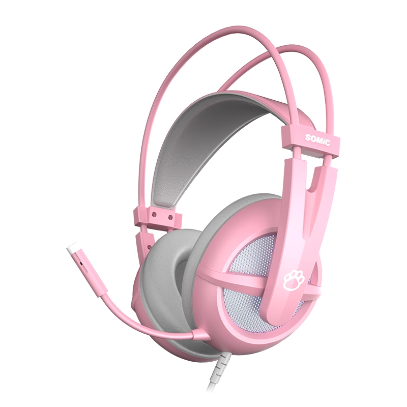 SOMIC G238 Pink headphone kabel gaming headphone telinga kucing untuk anak perempuan