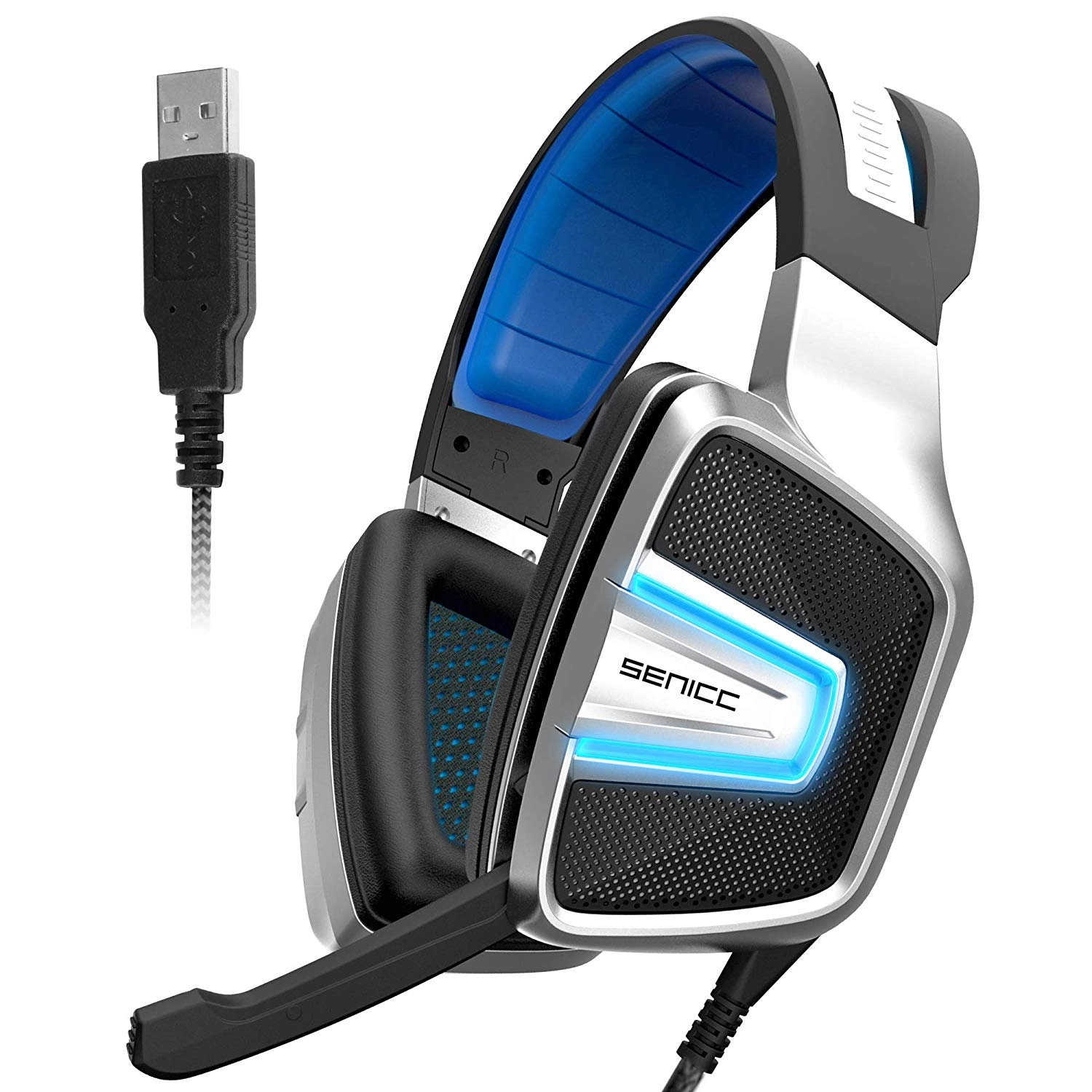 SENICC A8 7.1 gaming headphone headphone gaming terbaik untuk xbox ps4 PC