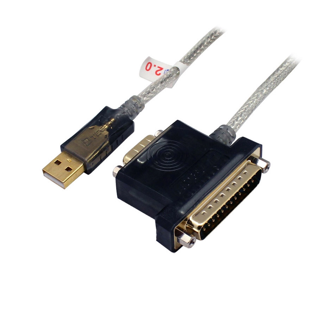 DTECH DT-5018 USB 2.0 ke RS232 DB9 dan kabel Adaptor DB25