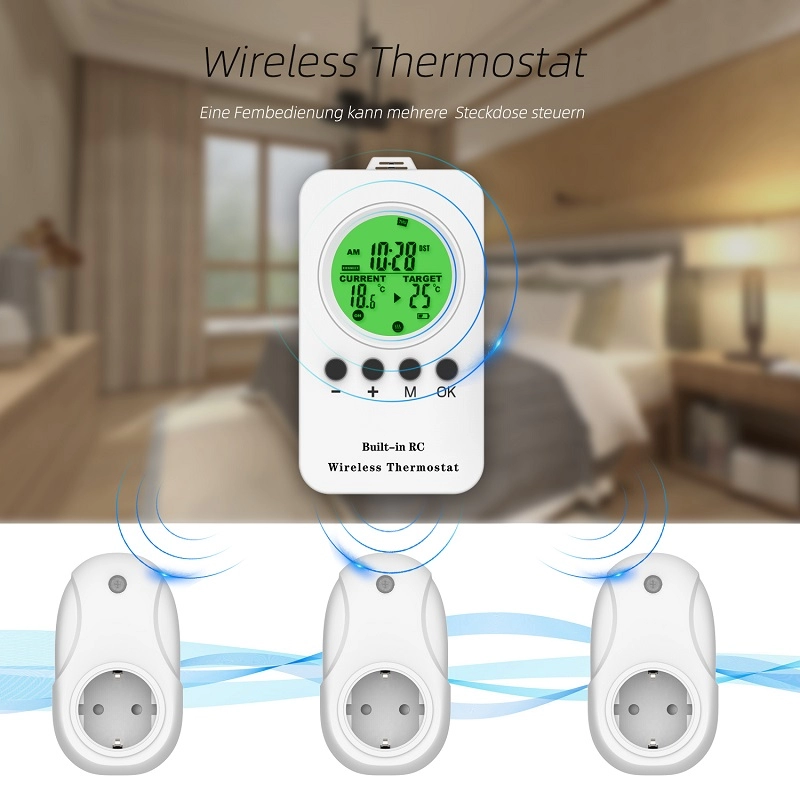 2.4G Digital Wireless Plug in Thermostat