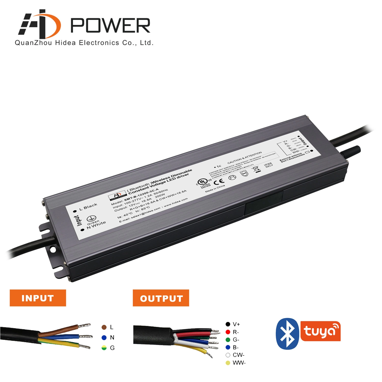 UL 5 CH 200w 24v bluetooth dimmable led driver