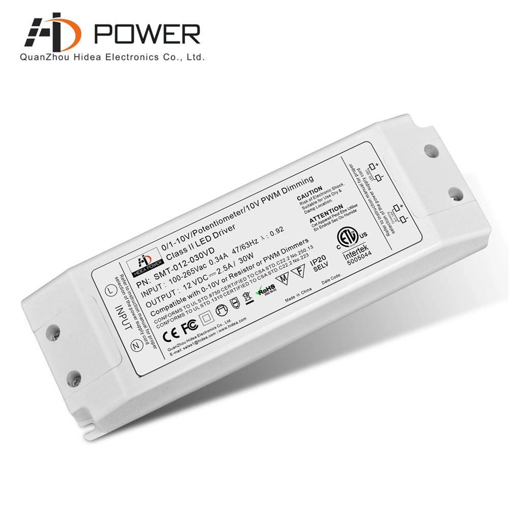 0 10v driver dimmable 12v 30w led power supply