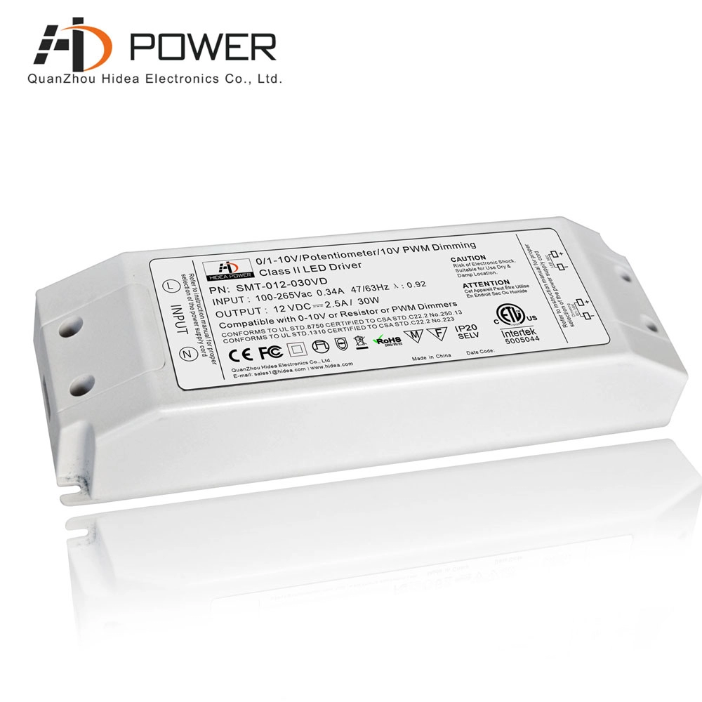 0 10v driver dimmable 12v 30w led power supply