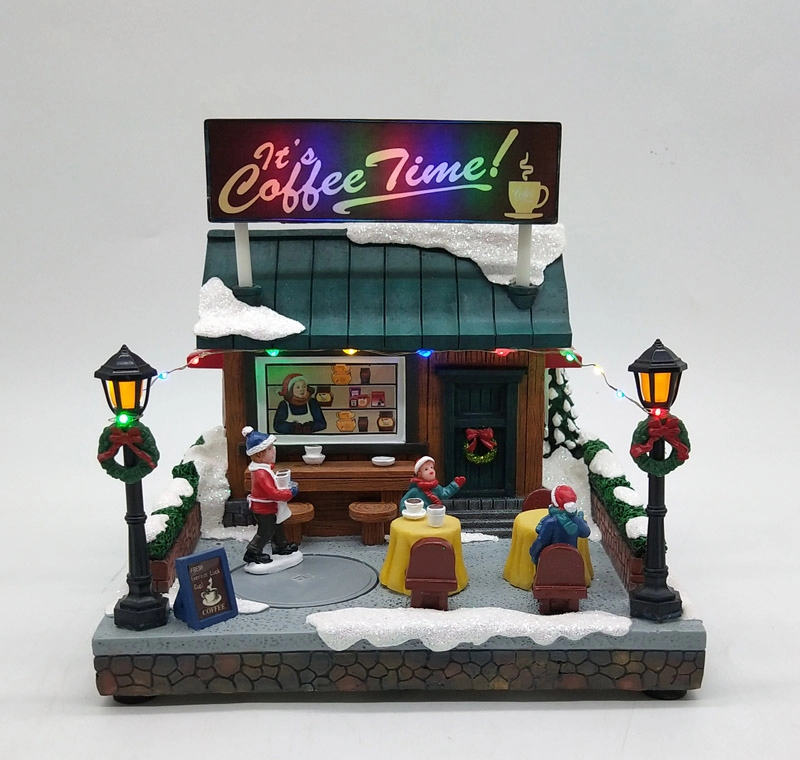 Light Up Animated Christmas Outdoor Happy Coffee Shop