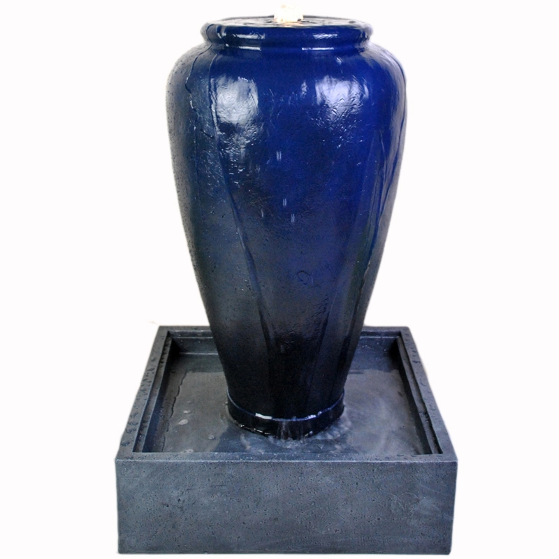 Fitur Air Mancur Pot Keramik Luar Ruangan Gardenwize Blue