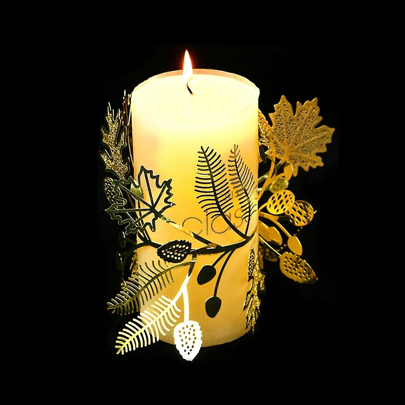 Ornamen kuningan terukir untuk dekorasi lilin