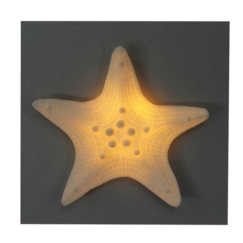 Desain Bintang Laut Dekoratif di Kayu MDF untuk Kerajinan dengan Lampu LED untuk Dekorasi
