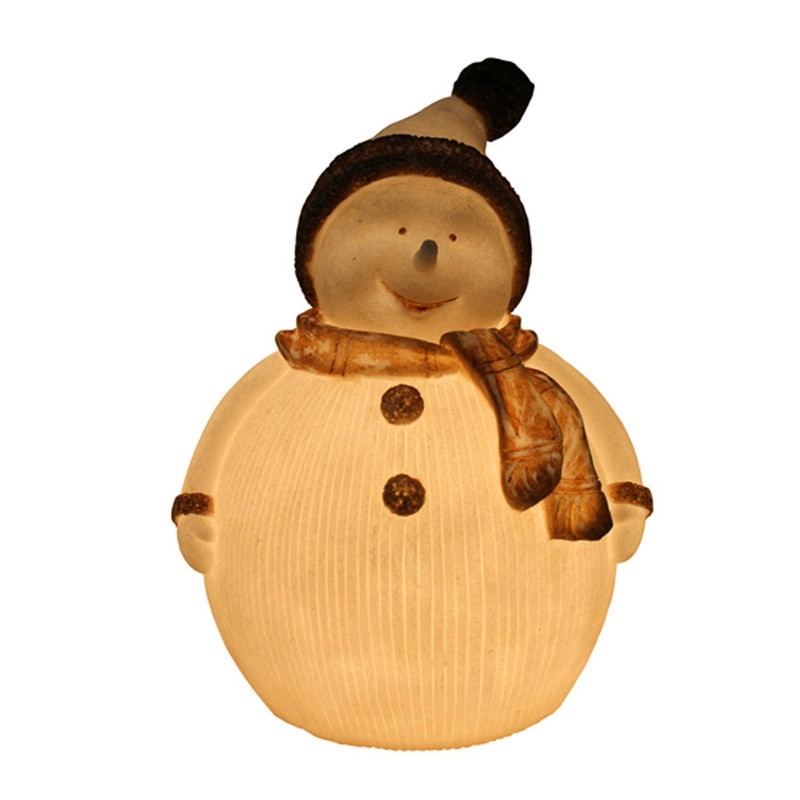 Best Seller White Christmas Ribbed Snowman Lamp Untuk Penggunaan Dalam Ruangan