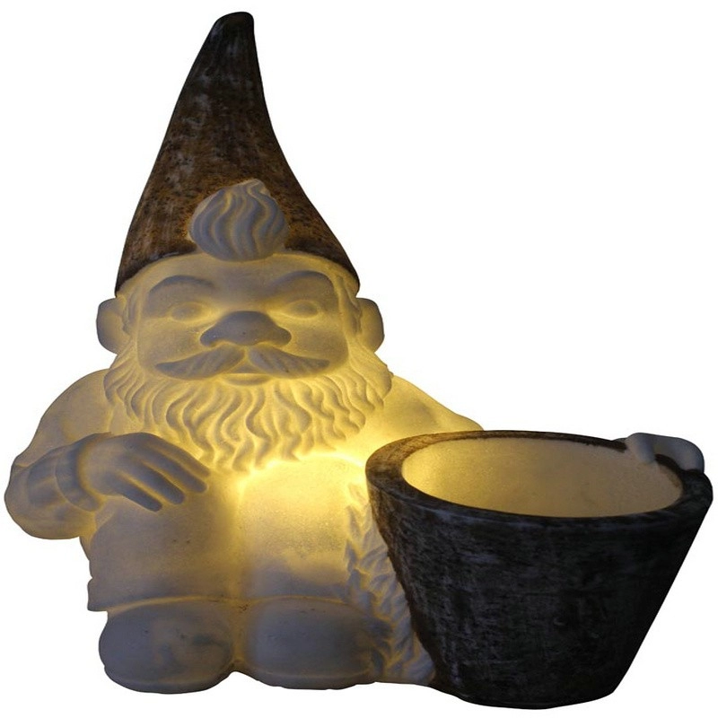 Pencahayaan LED Kualitas Sempurna Gnome Dengan Pot Bunga Untuk Dekorasi Taman Dan Dekorasi Rumah