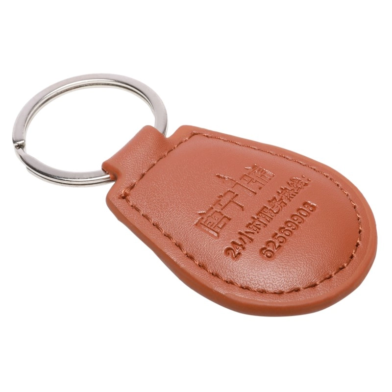 RFID NFC ISO 1443A Gantungan kunci kunci kulit untuk transportasi umum