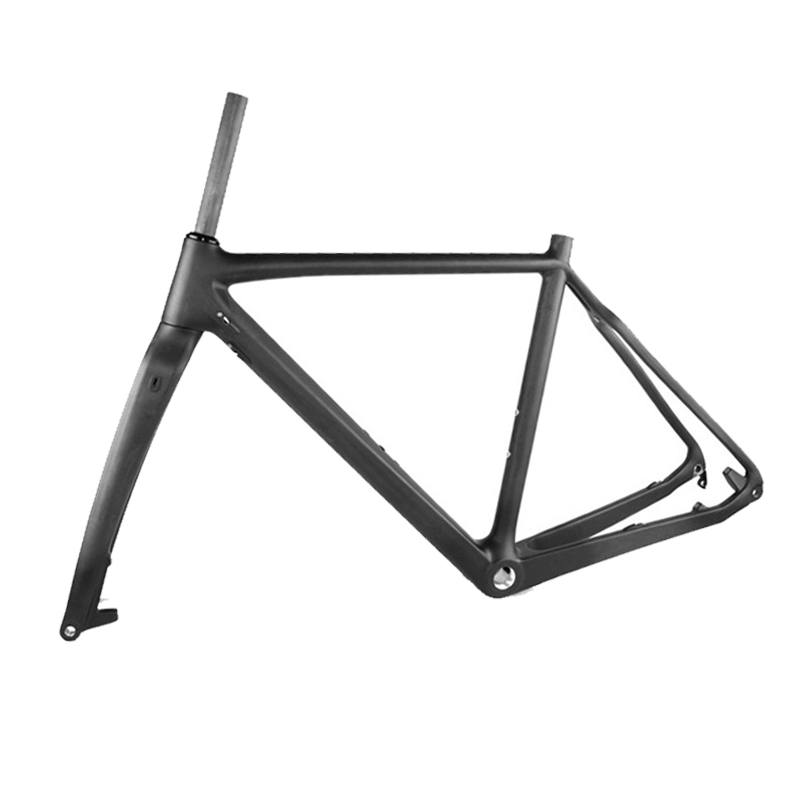 frameset cyclocross karbon ringan dengan rangka sepeda rem cakram