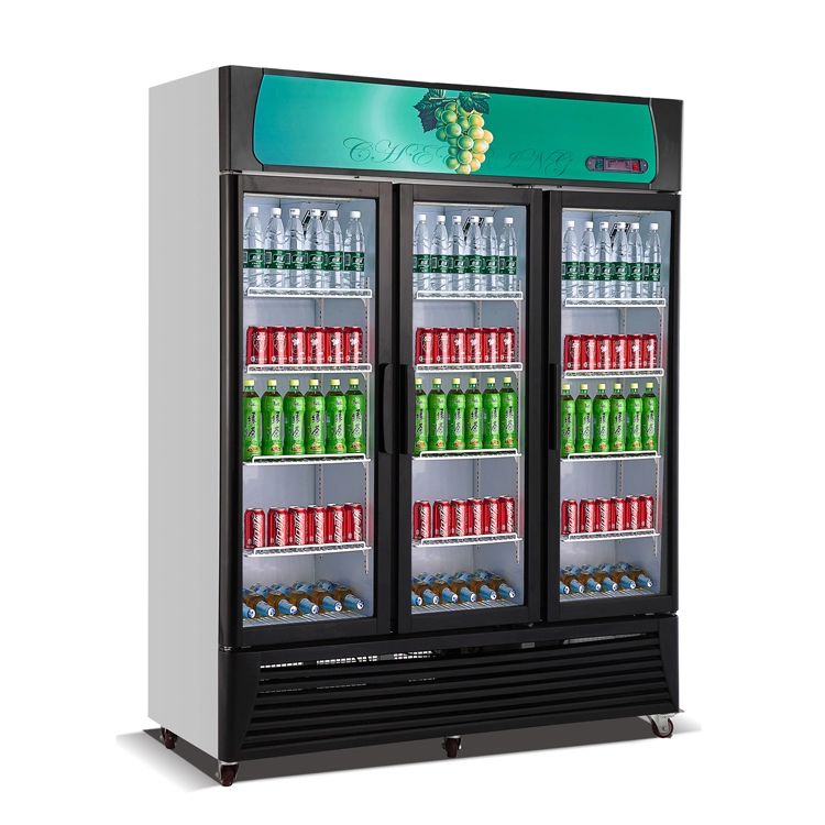 Peralatan Kulkas Supermarket Menampilkan minuman kulkas pintu kaca freezer & kulkas