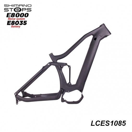 Frameset Enduro ebike suspensi penuh cocok untuk mesin mid-drive Shimano