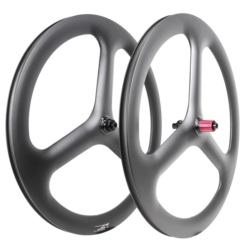LightCarbon 700C Aero 3-spoke Carbon Wheel Untuk Sepeda Jalan/TT/Trek
