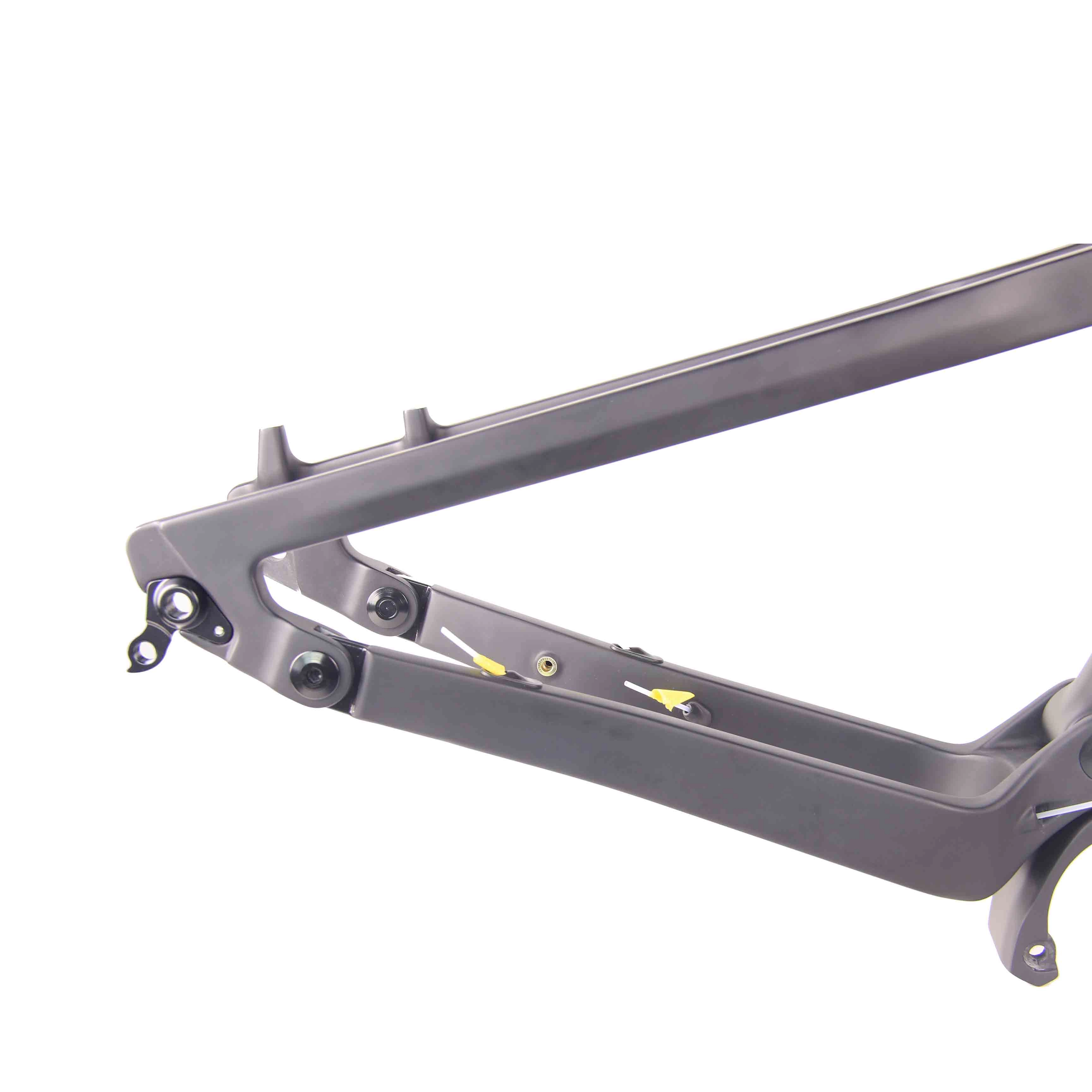 Desain frameset Ebike Suspensi Penuh LightCarbon Enduro Baru untuk motor Bafang