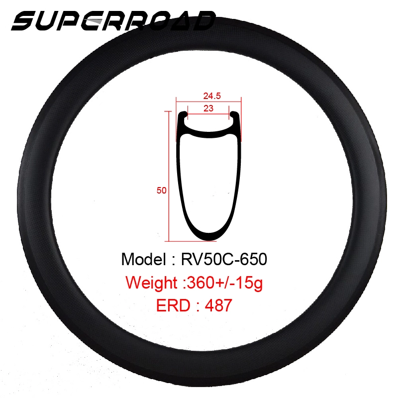 23mm Lebar 50mm Dalam Yg Menentukan Sepeda Karbon 650C Rim