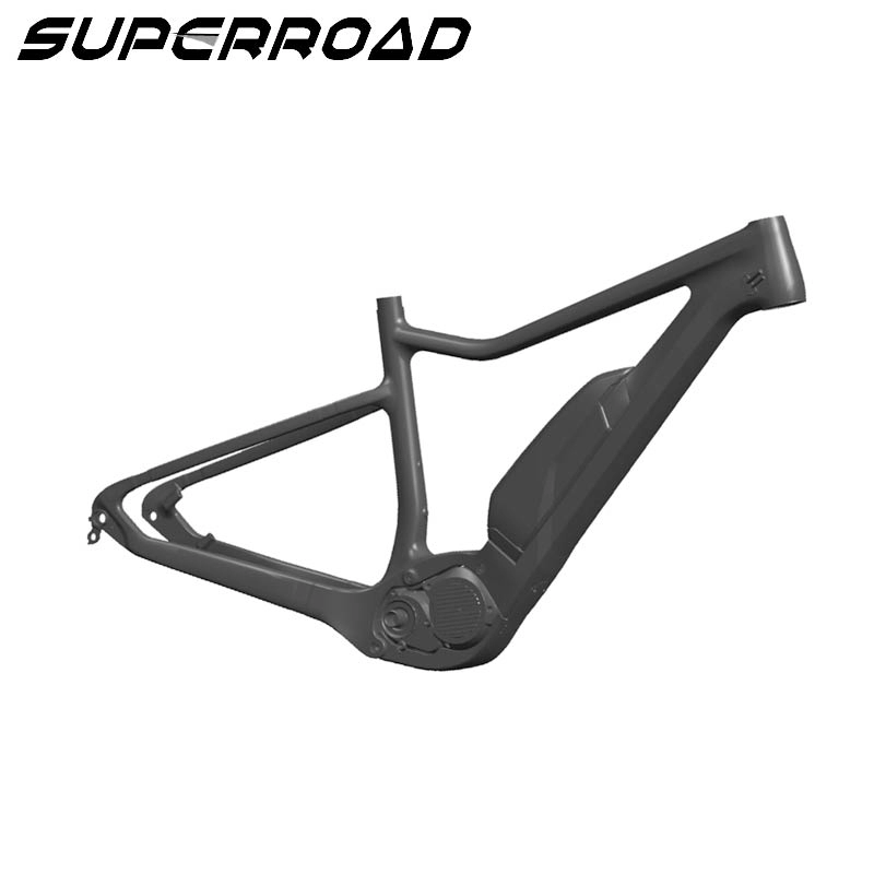 Superroad Cyclocross Rangka Sepeda Listrik Toray Ebike Carbon 650B Plus Hardtail Mtb Frame Fork